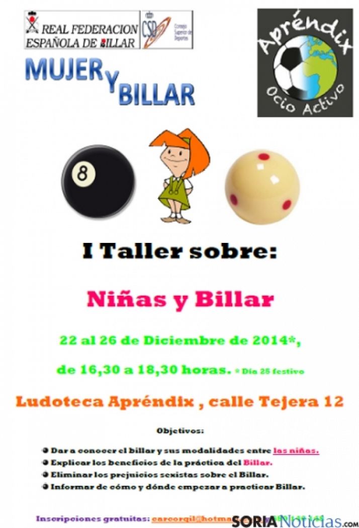 Taller niñas y billar
