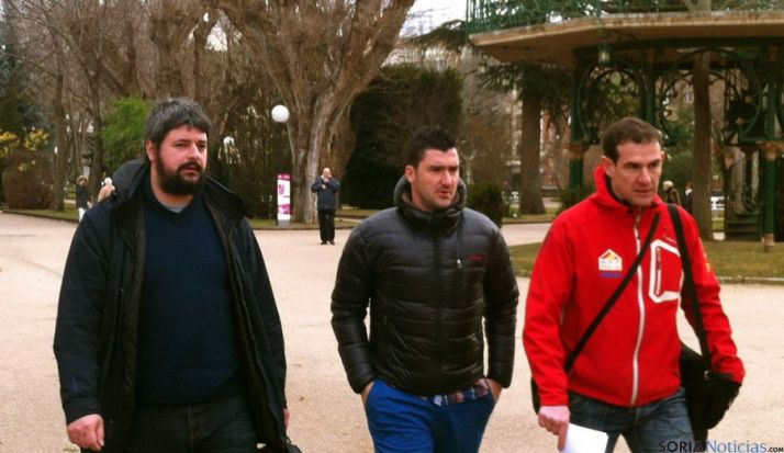 Fernández (izda.), Andrés y Del Castillo este miércoles en la Dehesa. 