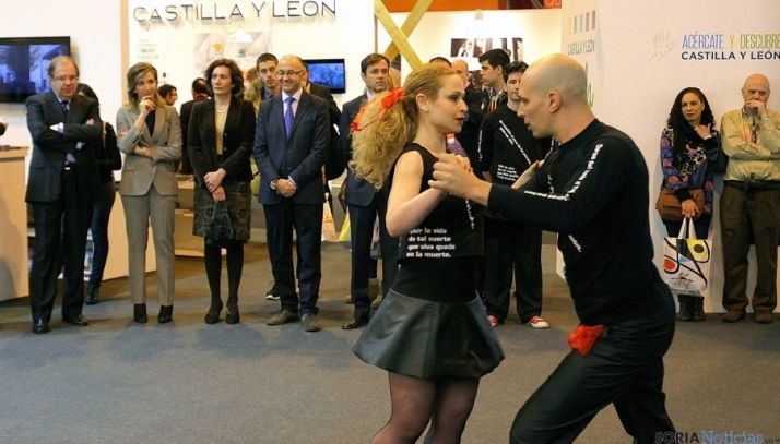 Puesta en escena del stand de Castilla y León en FITUR este viernes. / Jta.