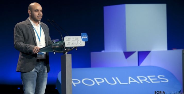 Matías Ágreda, en su intervención en la convención popular en Madrid.