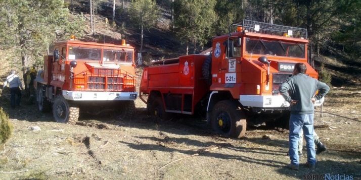 Imagen del incendio en Muriel Viejo, el primero reseñable este 2015. / SN