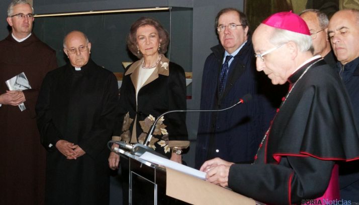 Doña Sofía, en la apertura de la muestra este lunes. 