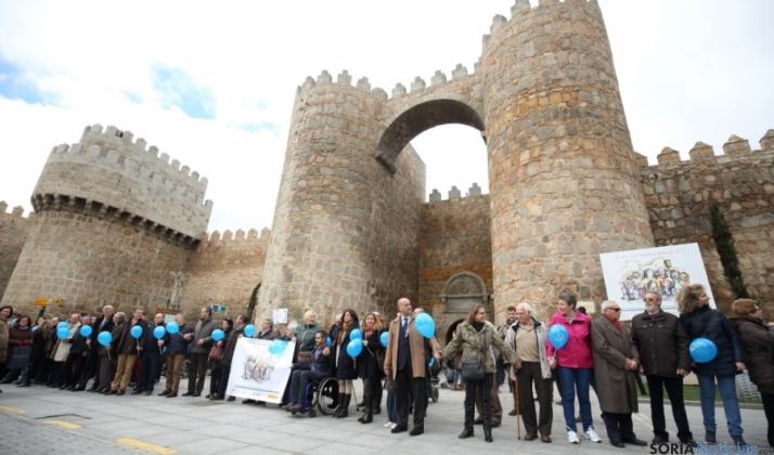 Imagen de la muralla abulense este viernes. 