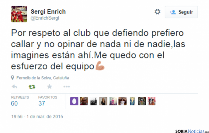 Los jugadores del Numancia en Twitter.