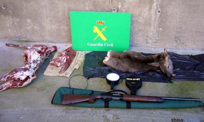 Un corzo despiezado por furtivos en Soria. / Subdeleg.