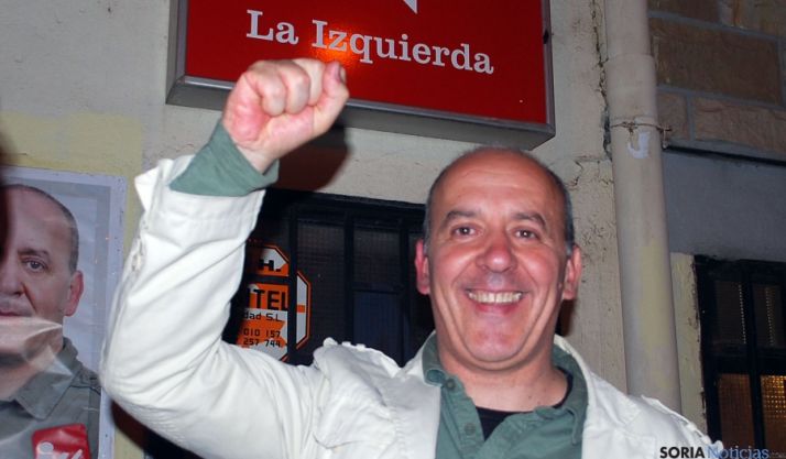 Enrique García, este domingo en la sede de IU. / SN