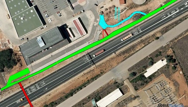 El tramo de acceso a la pasarela. 