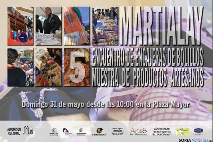 Cartel de la muestra y encajeras