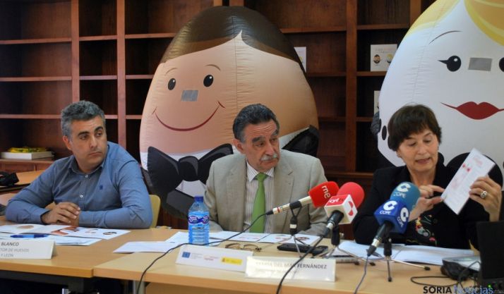 Jorge Blanco, (izda.) Anselmo García y Mar Blanco este miércoles en SoriActiva. / SN