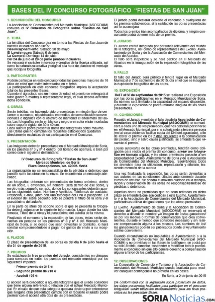 Las bases del concurso.