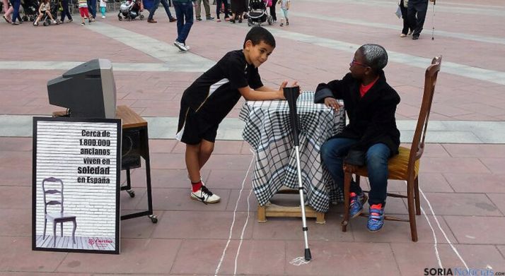 Escena representada por Cáritas en Soria. / SN