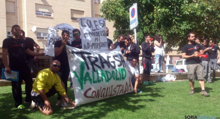 Empleados de la BRIF de Lubia en septiembre. / SN