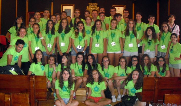 Los alumnos, en el consistorio burgense. 