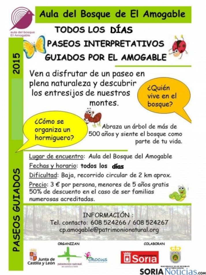 Itninerario de los paseos diarios.