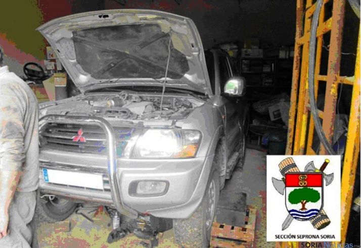 Imagen del taller ilegal. / SEPRONA