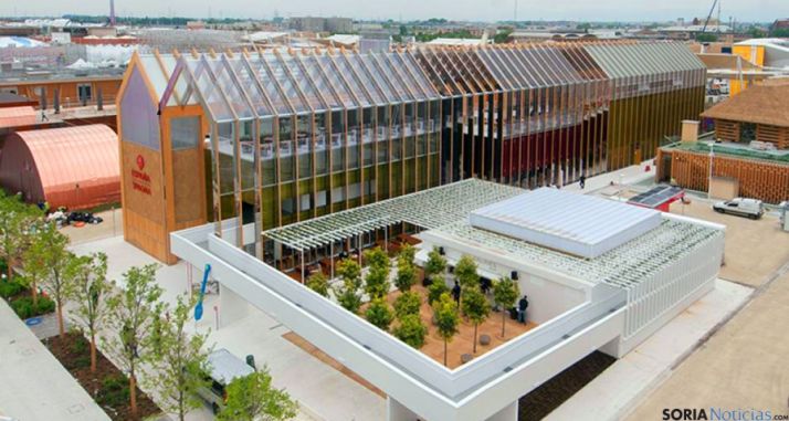 Pabellón de España en la exposición italiana.