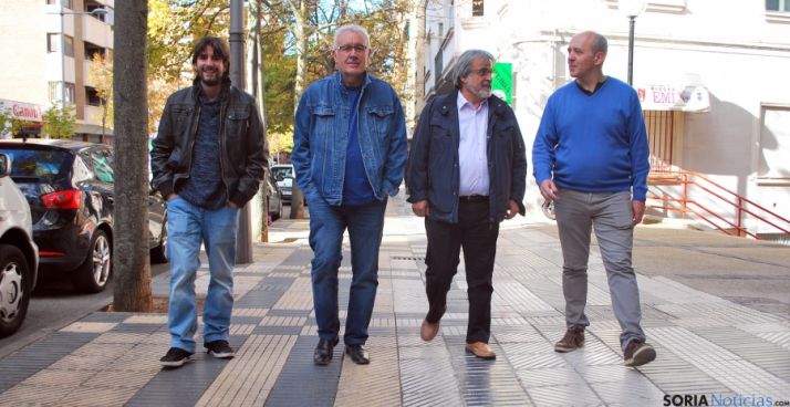 Ángel A. Fdez. (izda.), Cayo Lara, José María Rodríguez y Enrique García. / SN