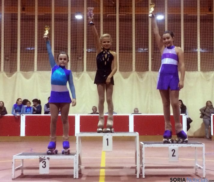 Podio copado por patinadoras del club soriano