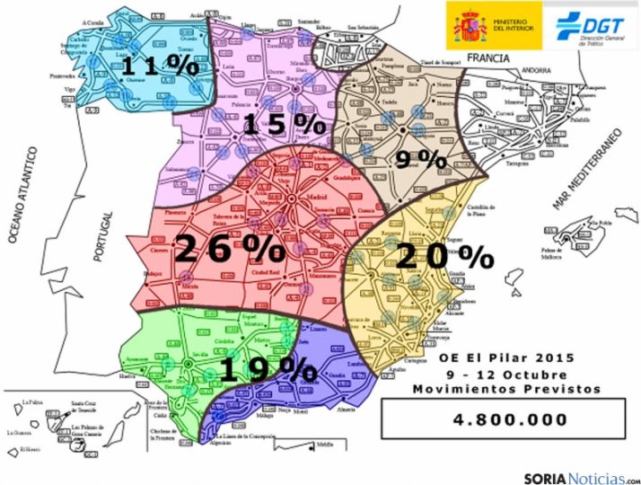 Los desplazamientos previstos./DGT