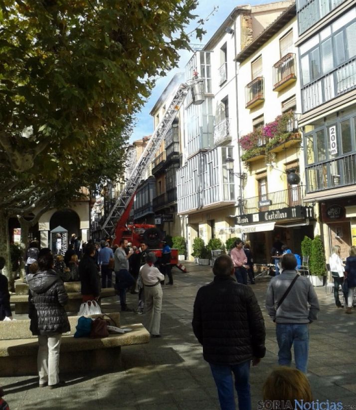 Simulacro de los bomberos este viernes./SN