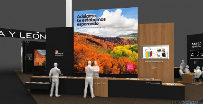 Recreación del mostrador principal en el stand de la Junta para Intur 2015. /
