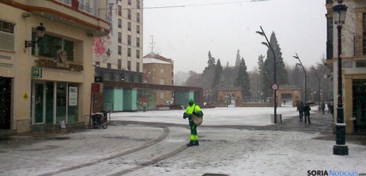 Imagen de una nevada en la capital. / SN