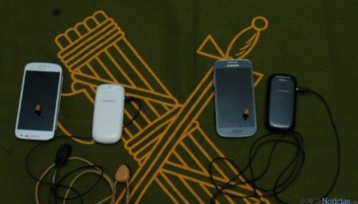 Teléfonos intervenidos por la Guardia Civil