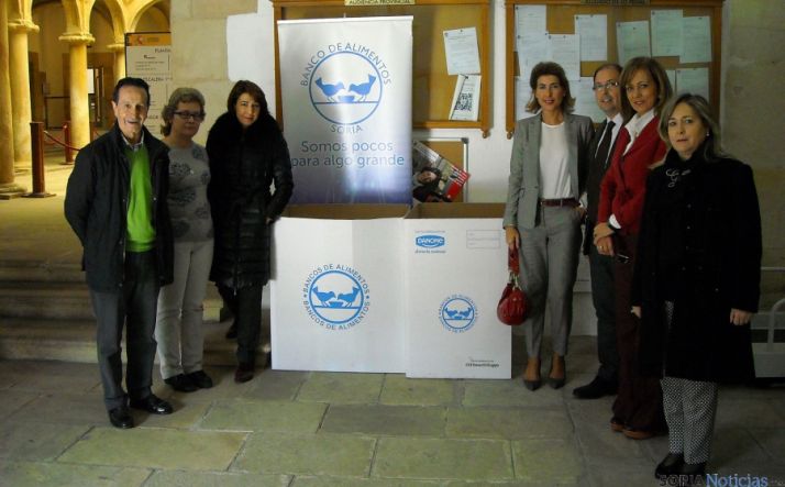 El punto de recogida en el Palacio de los Condes de Gómara. 