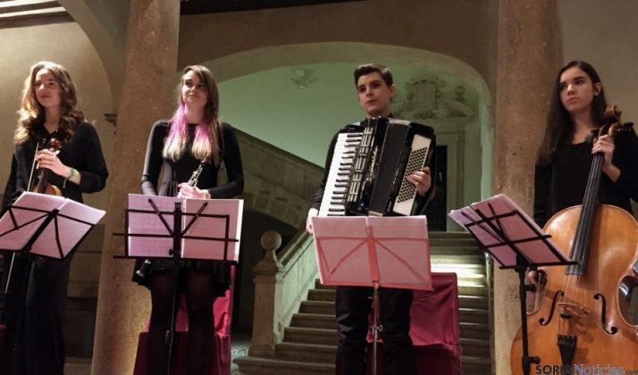 Los jóvenes músicos en Ágreda. / SN