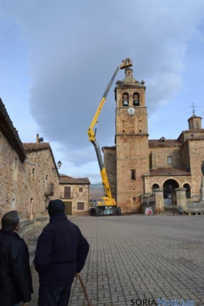 Retirada de nidos en la iglesia de El Royo