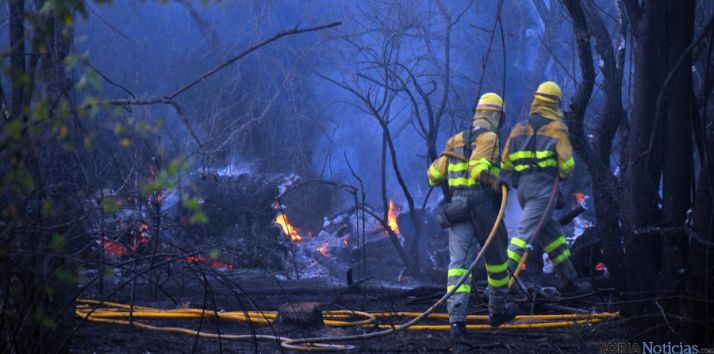 Labores de extinción de un incendio este verano en Soria. / SN