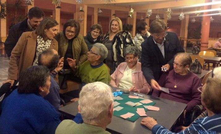 Marcos, (izda.) este martes en Almazán.