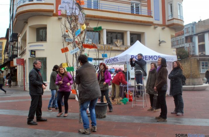 El acto de Podemos este lunes. / SN 