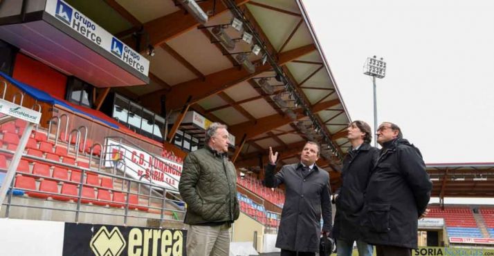 El CD Numancia presenta su puntero sistema de calefacción para el estadio de Los Pajaritos. / SN