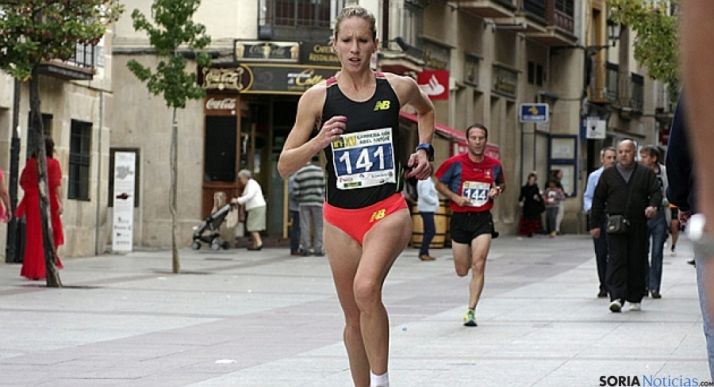 Estela Navascués, en una prueba en Soria.
