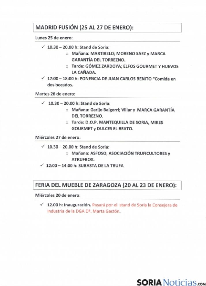 Programa de Soria en Madrid Fusión