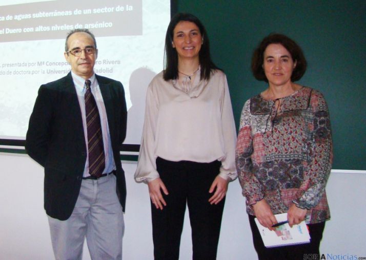 Mª Concepción Carretero, junto a Mª Sol Vega y Rafael Pardo