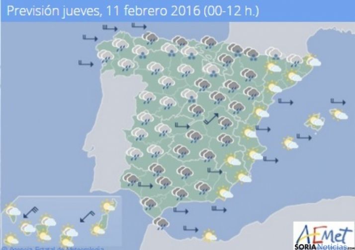 Lluvias y temperaturas máximas entre 8 y 12