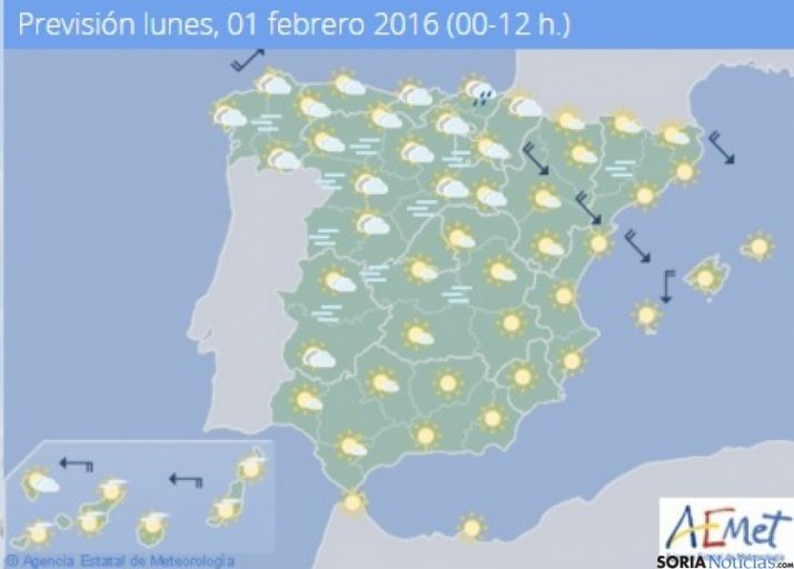 Poco nubo con máximas en ligero ascenso este lunes