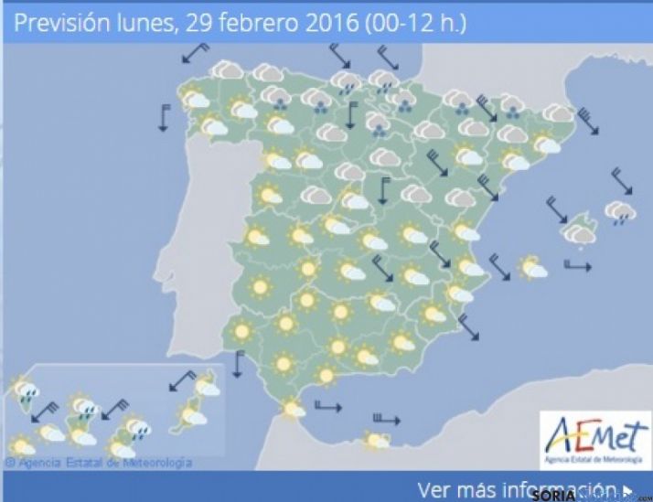 Cielo nuboso con precipitaciones débiles aisladas
