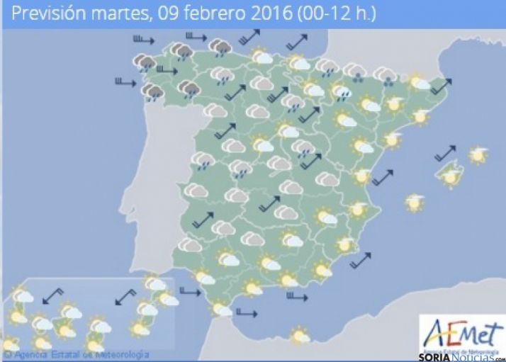 Precipitaciones este martes, más intensas en zonas de montaña