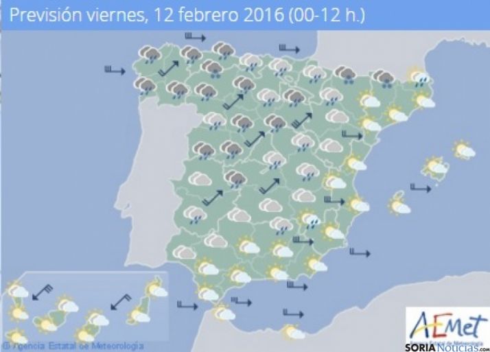 Viernes lluvioso con temperaturas máximas entre 9 y 13 grados 