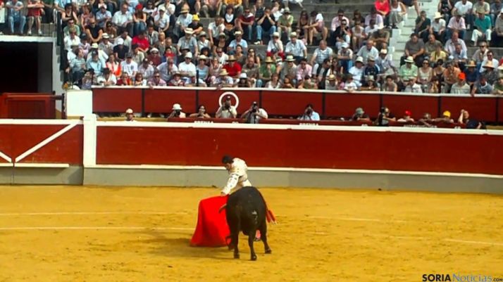 El torero soriano Rubén Sanz, en el coso de San Benito.
