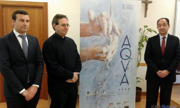 Barros, (izda.), Atienza y López este lunes en la Casa Diocesana. / SN