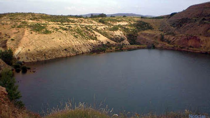 Balsa en la mina Gandalia de Borobia./SN