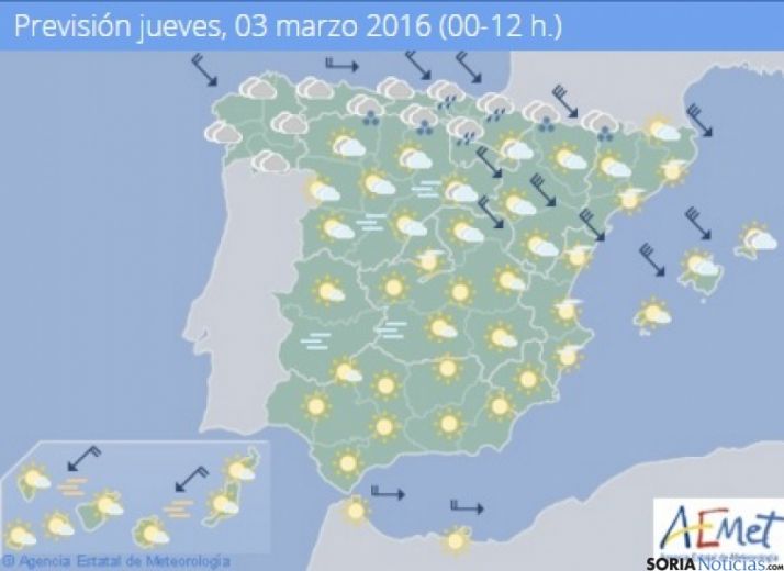 Poco nuboso con temperaturas sin cambios este jueves