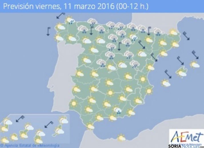 Nuboso con posibilidad de precipitaciones durante la mañana