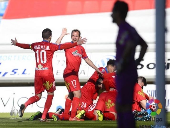 El Numancia celebra sus cuentas de la permanencia.