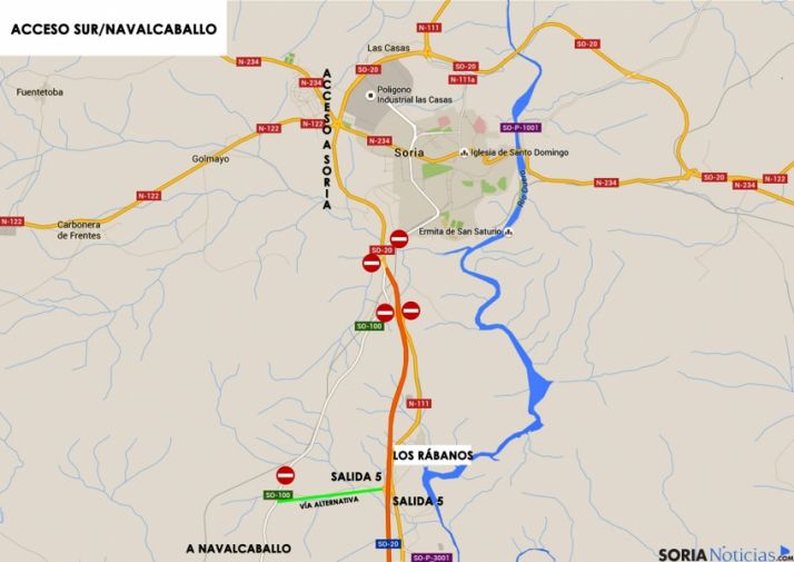El acceso a la ciudad por el sur
