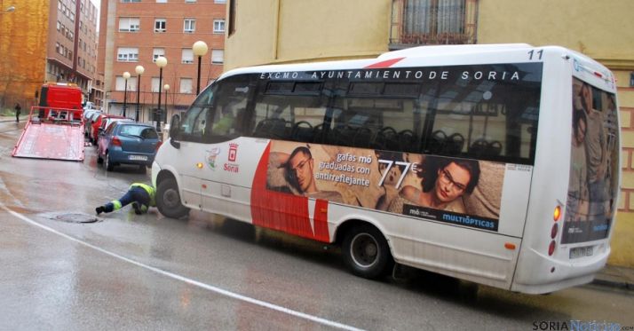Un autobús averiado a prinicipios de este mes./SN